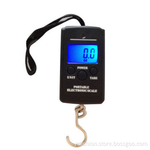 40kg/10g Luggage Scale with Hanger, LCD Display, Blue Backlight and Low-battery Indication